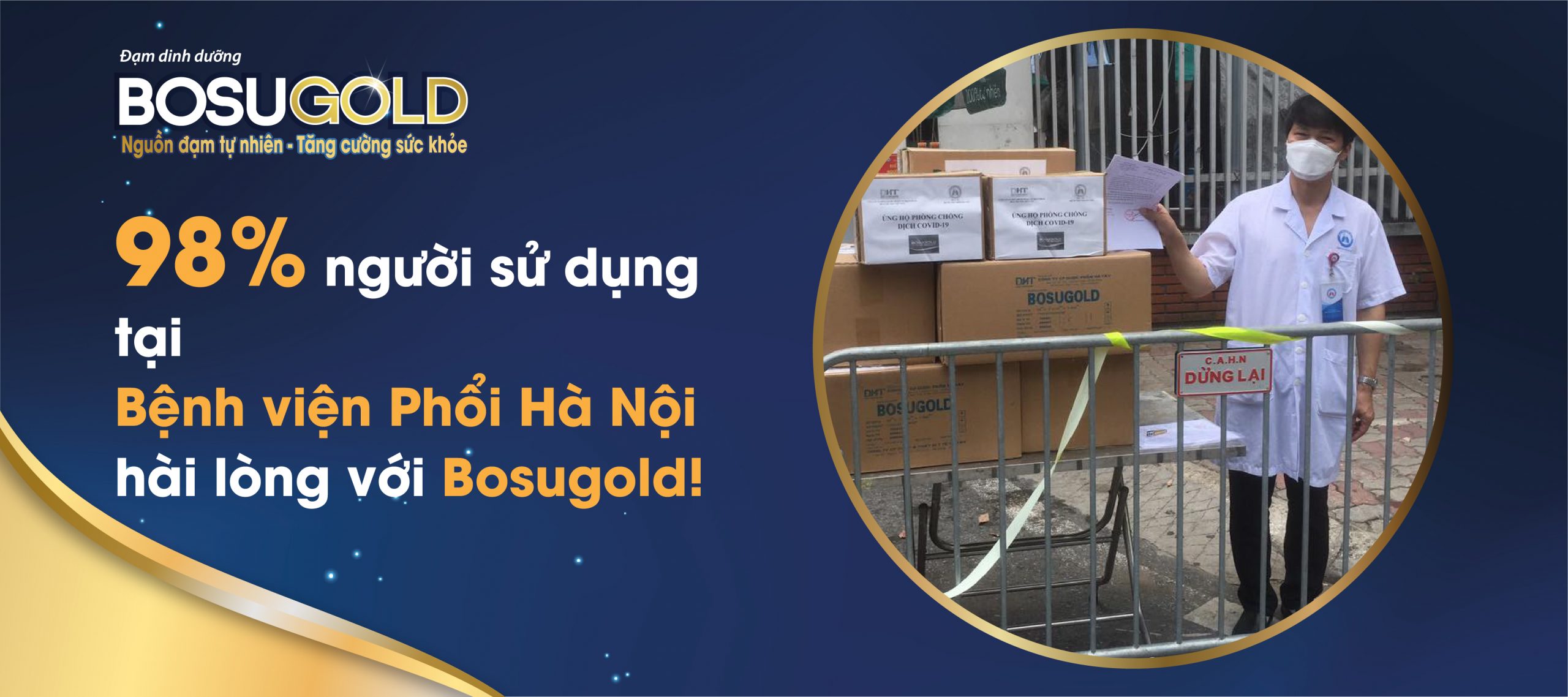 98% người dùng tại bệnh viện phổi Hà Nội hài lòng với Bosugold